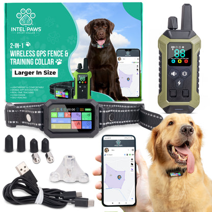 Intelipaws 2-in-1 Wireless GPS Fence and Training Collar